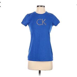 🌟 Calvin Klein Logo Blue Tshirt